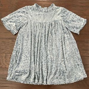 Jessica Simpson Dusty Blue Velour Dress Girl 24M